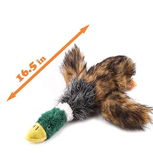 LUKACY Large Duck Dog Chew Toys - Squeaky Mallard Bird Dog Toy for Big Dogs, Durable & Safe Pet Chewing Toy (Green) - Perfect for Fetch, Training & Interactive Playtime