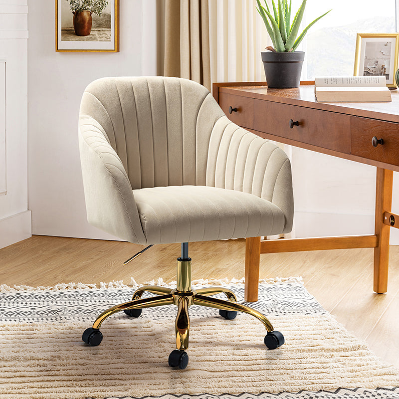 Luxury Velvet Office Chair - Ergonomic Desk Chair with Adjustable Height for Home & Workspace - Perfect for Remote Work, Gaming & Study