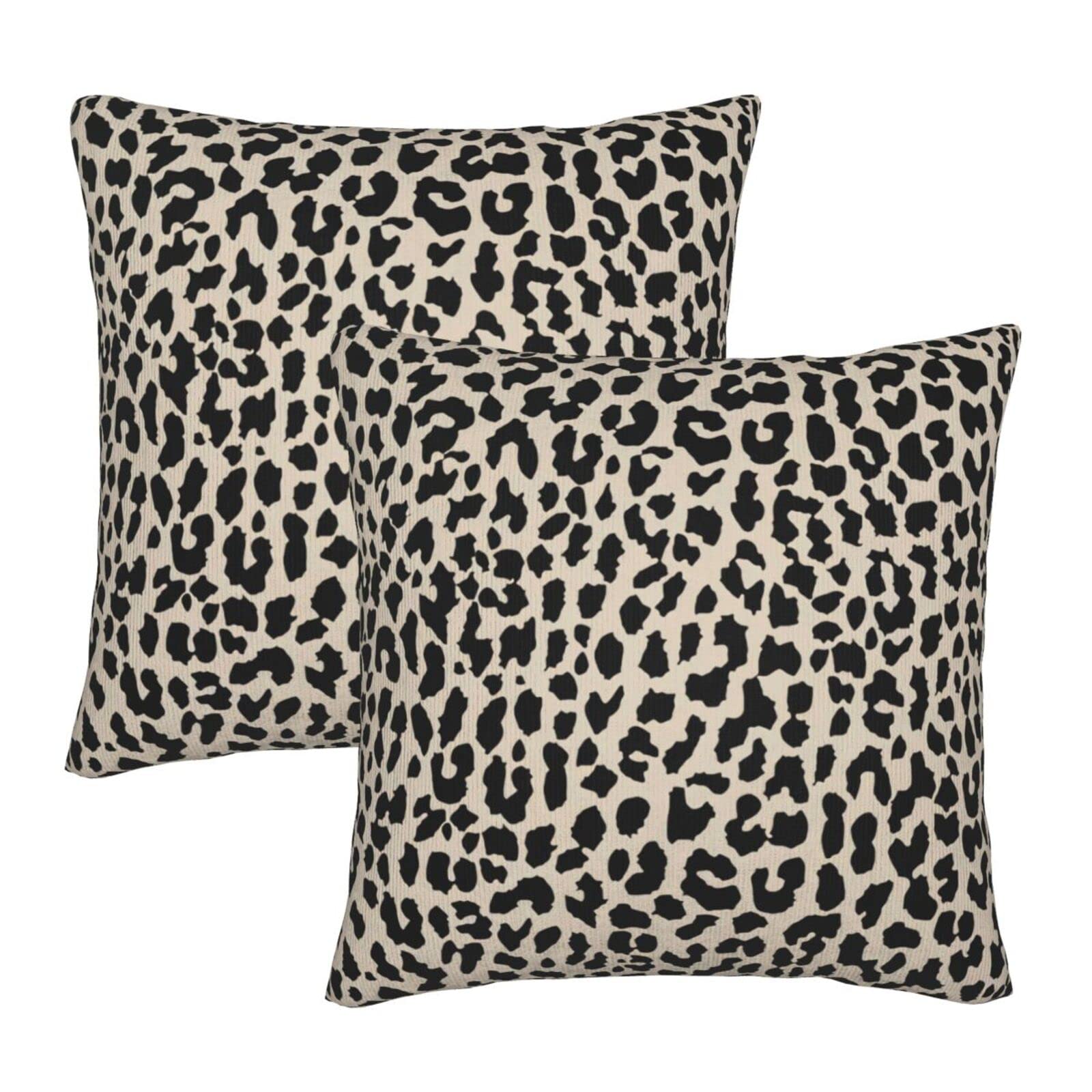 EAGSTS Set of 2 Cheetah Print Throw Pillow Covers 20x20 Inch - Leopard Skin Pattern Decorative Pillow Cases for Christmas, Rustic Country Home, Dorm Room, Ranch Decor - Perfect for Sofa, Bed, Couch and Living Room Accents