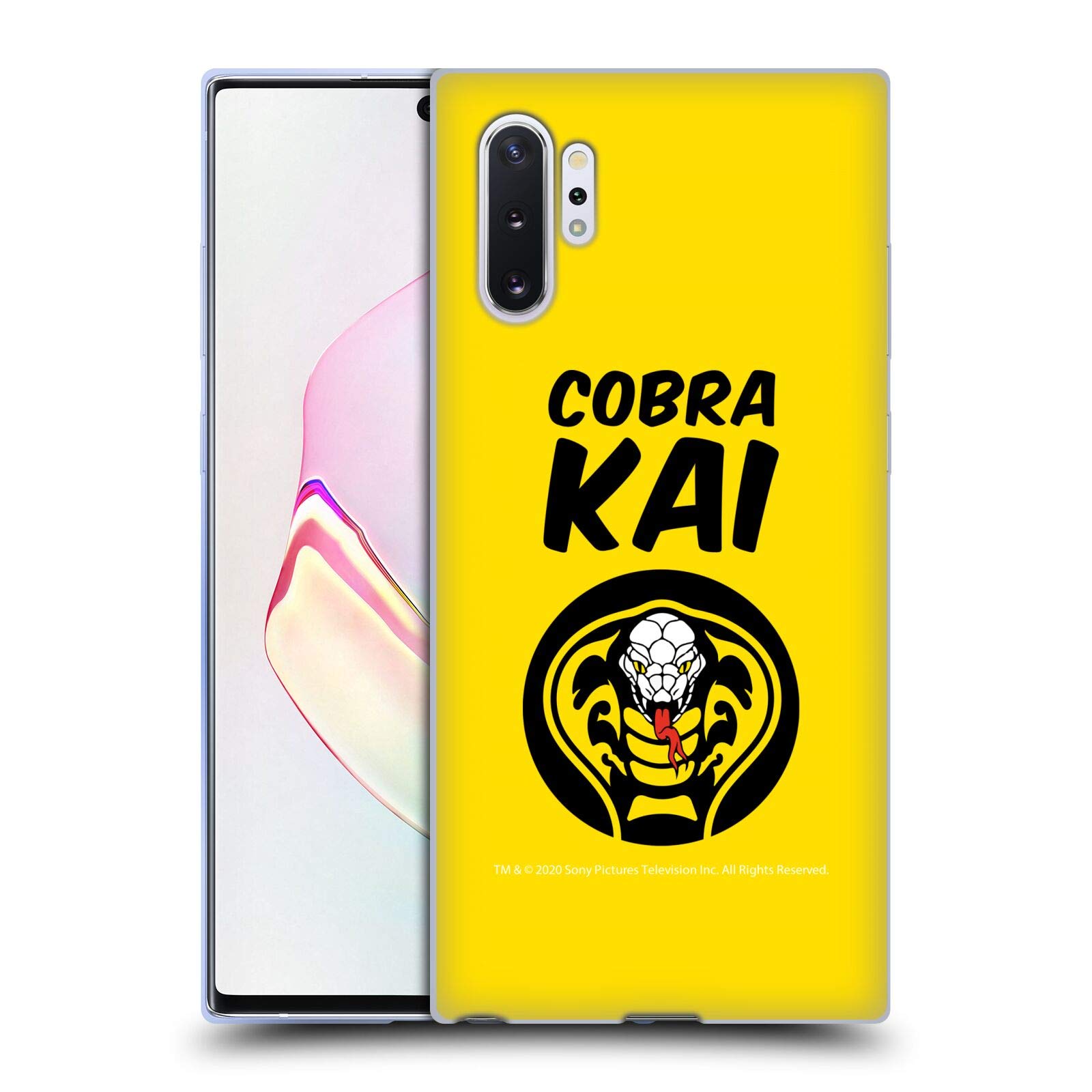 Head Case Designs 官方授权 Cobra Kai 标志艺术软凝胶手机壳，兼容三星 Galaxy Note10+，适用于日常保护与个性展示