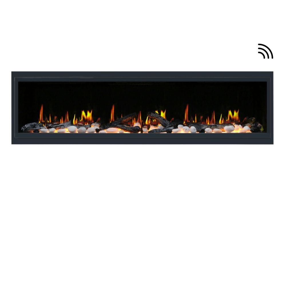 Litedeer Homes Latitude Built-in Smart Electric Fireplace with 1 Inch Trim - Realistic Flame Effect for Living Room, Bedroom & Office - Modern Heating Solution for Winter & Home Decor
