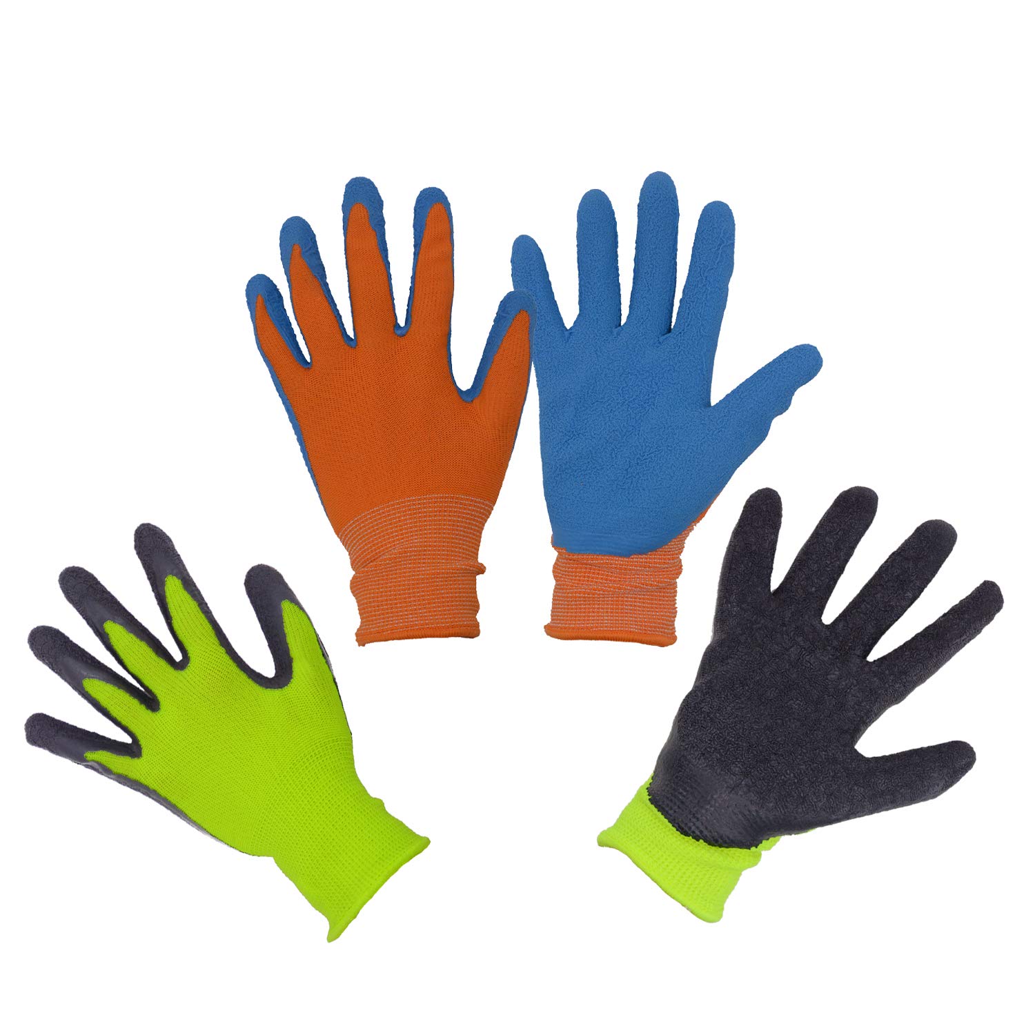 HANDLANDY Kids Gardening Gloves for Boys & Girls Ages 3-13 - 2 Pairs Foam Rubber Coated Children's Garden Gloves (Size 2 for 3-4 Year Olds) - Perfect for Planting, Weeding & Outdoor Play