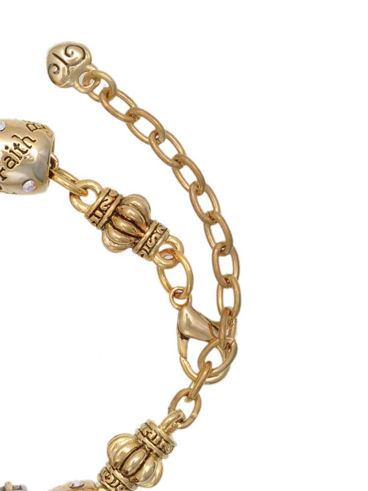 Delight Jewelry Silver-Tone Sitting Bunny with Easter Egg Two-Tone Christian Bead Bracelet - 7