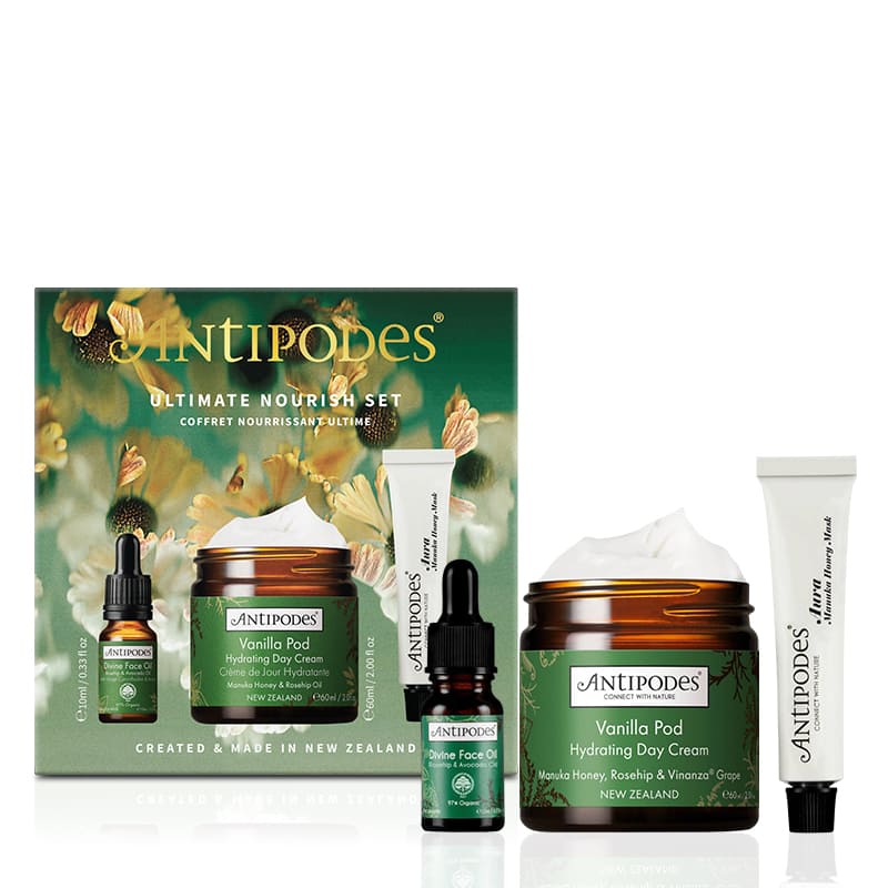 Antipodes Ultimate Nourish Gift Set - Organic Skincare Bundle with Avocado Oil & Vinanza Grape - Perfect for Spa Days & Luxury Self-Care Gifts