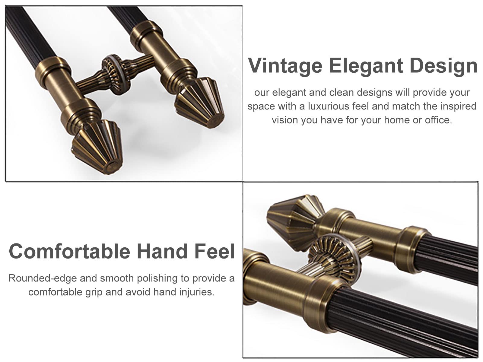 European Style Door Pull Handle - Retro Push/Pull Aluminum Alloy Entry Bar with Installation Kit for Wood/Glass/Sliding Doors (Bronze, 24 Inch) - Perfect for Barn Doors, Home Entryways & Office Spaces