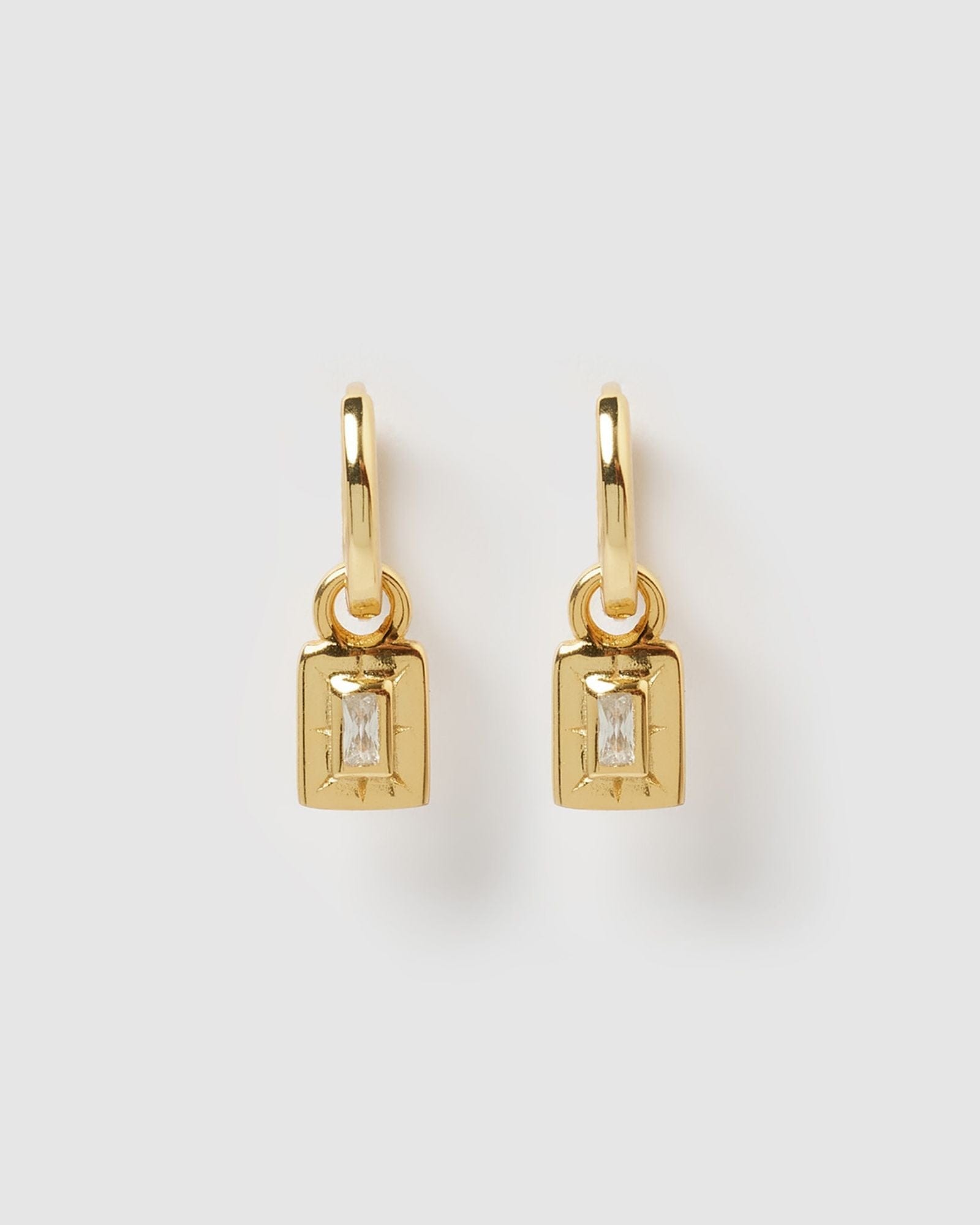 Izoa Cairo Gold Clear Huggie Earrings for Women - Minimalist Hoop Earrings for Everyday Wear, Parties & Gifting