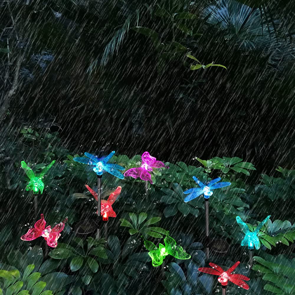 Anordsem Solar Powered Outdoor Garden Stake Lights - Waterproof LED Dragonfly Hummingbird Butterfly Solar Lights for Yard, Patio, Pathway Decor | Perfect for Landscape Lighting, Backyard Ambience, and Evening Garden Illumination