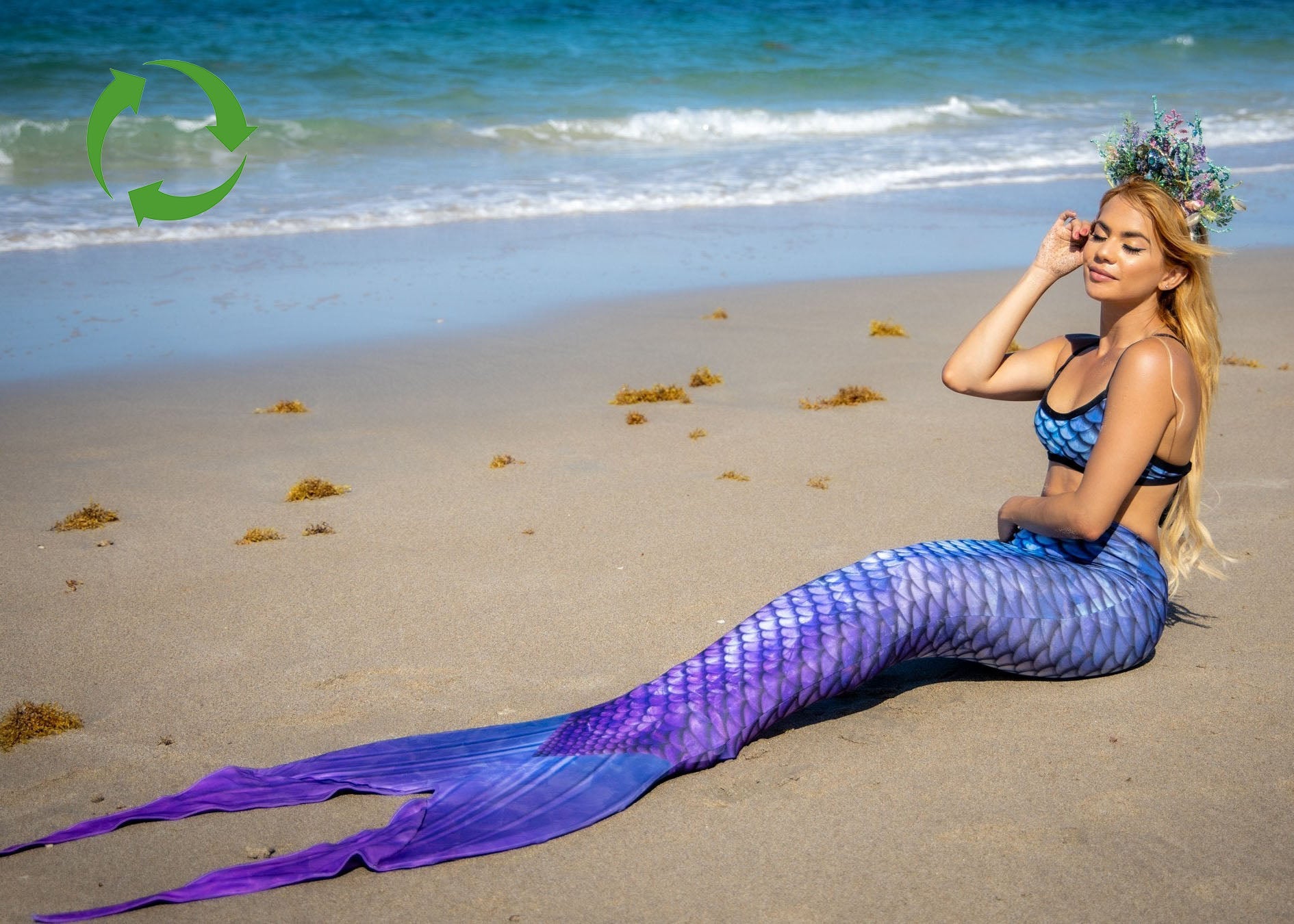 Eco Sirena Tail Sapphire Blue Mermaid Tail - In Stock for Swimming, Cosplay & Underwater Photography