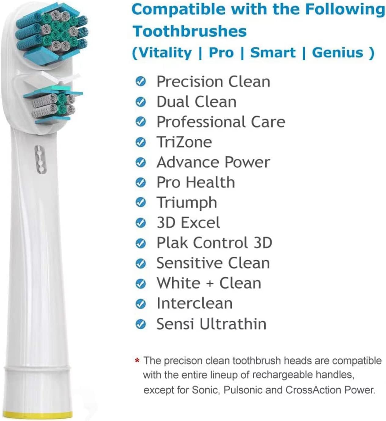 Oral-B Dual Clean Replacement Brush Heads, 8-Pack - Generic Dual Head Electric Toothbrush Heads Compatible with Oral-B Electric Toothbrushes - Perfect for Daily Oral Care & Travel