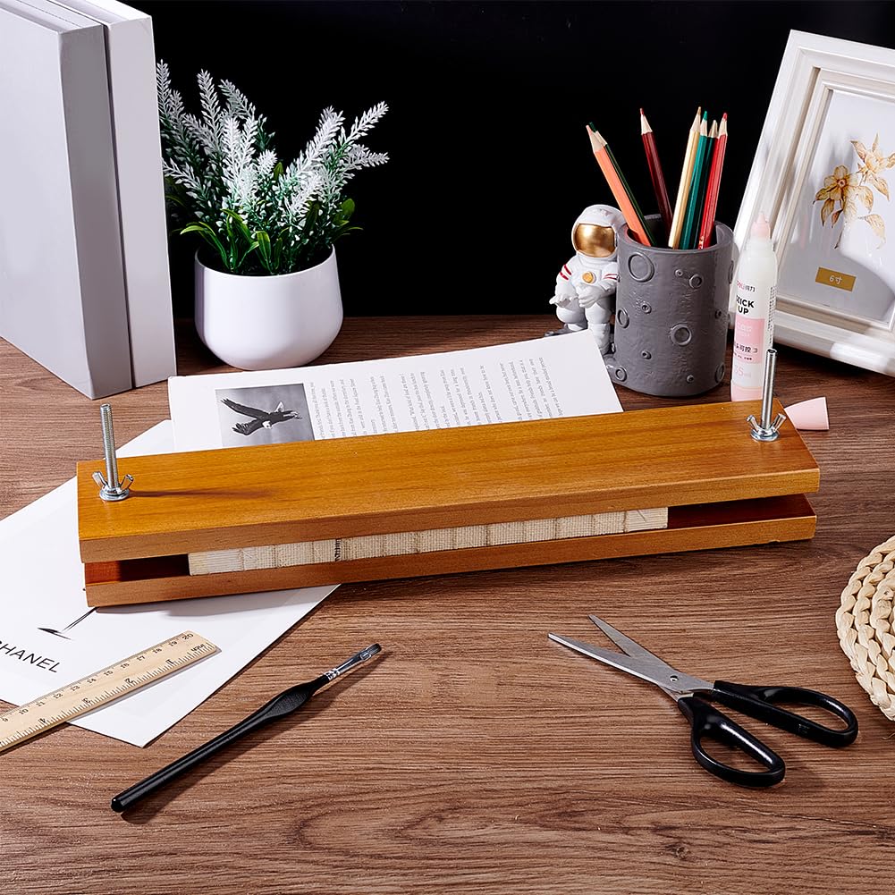 AHANDMAKER Wood Bookbinding Press - 15.75x3.15 Inch Rectangular Book Press Machine for DIY Bookbinding, Flower Pressing & Paper Crafts | Perfect for Handmade Journals, Scrapbooks & Botanical Preservation