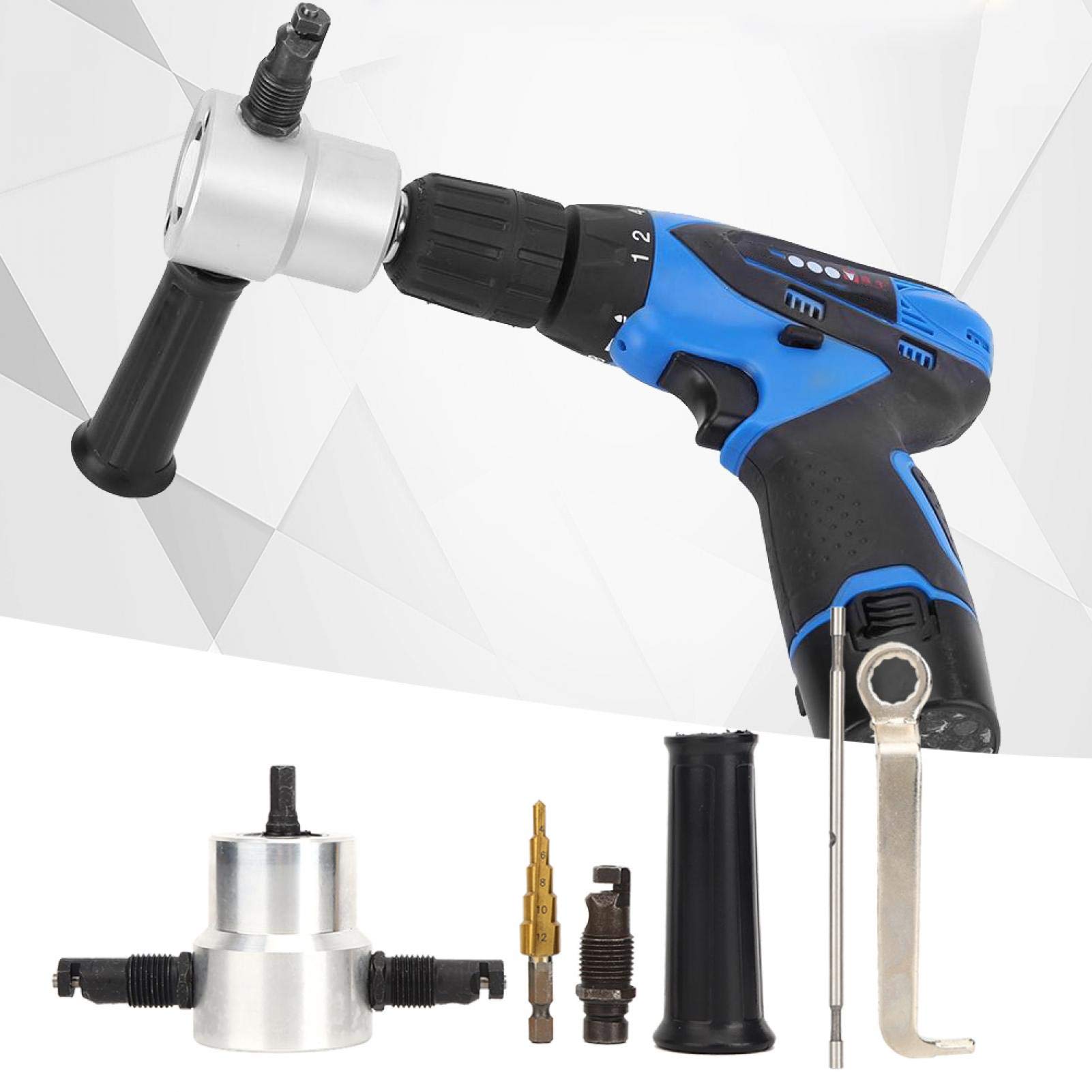 Metal Sheet Nibbler & Double Head Metal Cutter | 360° Drill Attachment Hole Saw for Curve & Straight Cutting | Perfect for HVAC, Automotive & DIY Metal Fabrication