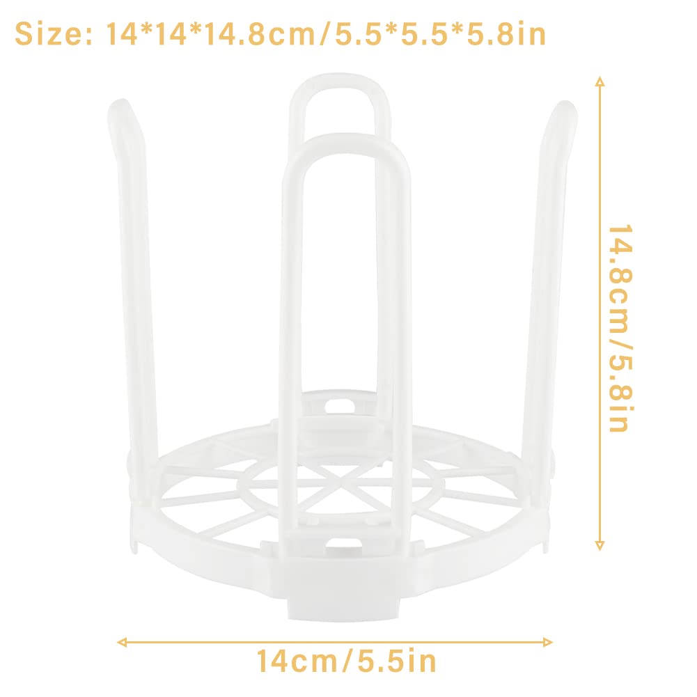 BORDSTRACT Plastic Bowl Rack - White Kitchen Organizer for Dishware Storage (5.5x5.5x5.8 Inches) - Perfect for Pantry, Cabinet & Countertop Organization