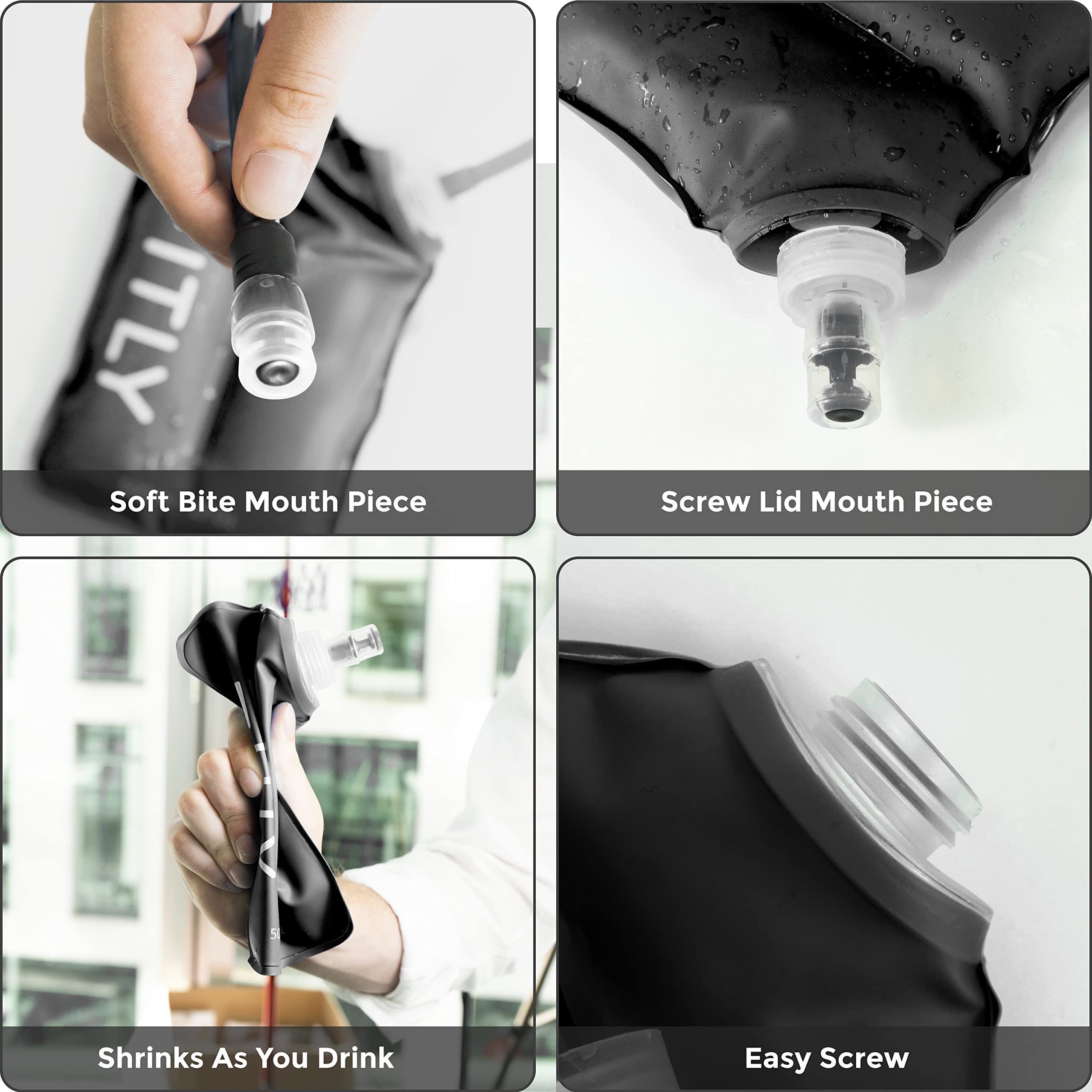 Soft Flask - Collapsible Water Bottle for Running, Hiking & Cycling | Hydration Pack