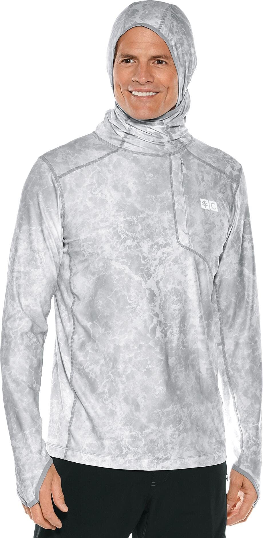 Coolibar UPF 50+ Men's Andros Fishing Hoodie - Sun Protective Shirt with Long Sleeves for Outdoor Activities, Hiking, and Water Sports