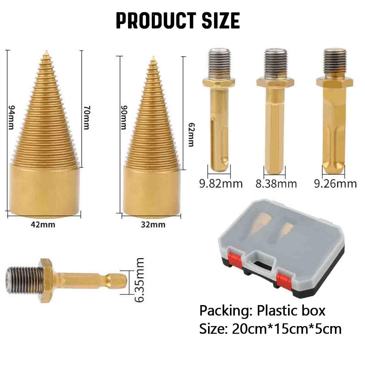 **Sherem Easysplit Drill Bit - Wood Splitter for Firewood, Easy Split Drill Bit Set for Log Splitting & Firewood Preparation (1 Set) - Perfect for Camping, Fireplaces & Wood Stoves**