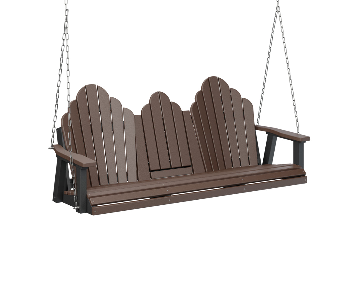 Berlin Gardens Cozi Back 3-Seat Porch Swing with Cup Holder Console - Perfect for Outdoor Patio, Garden, and Backyard Relaxation