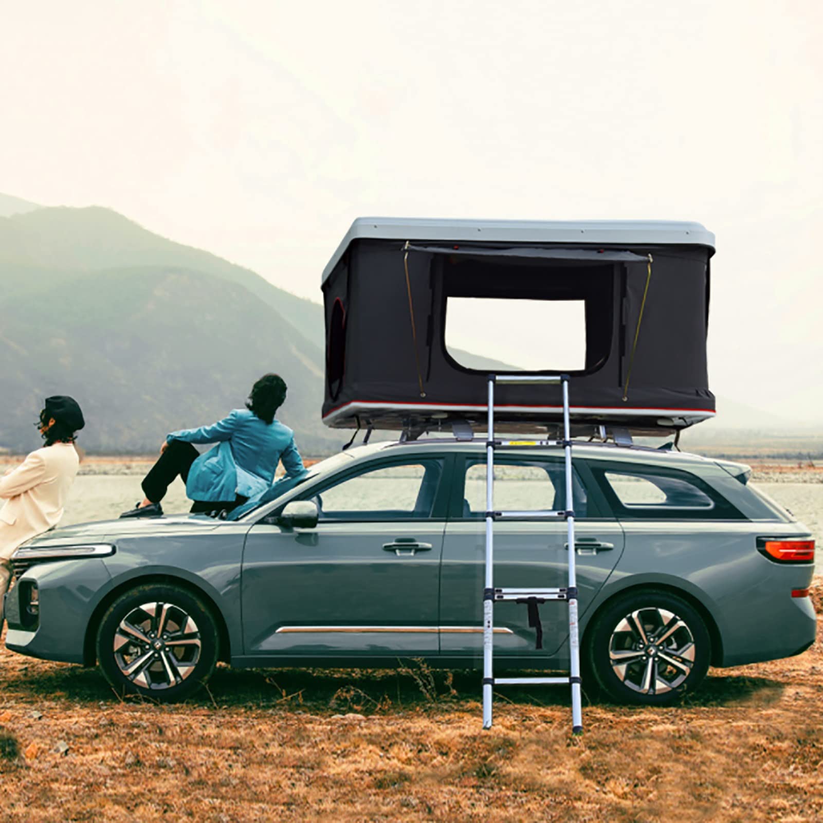 Premium Dutch Velvet Hard Shell Roof Top Tent for SUVs & Trucks - Waterproof Camping Rooftop Tent with Ladder & Awning | Perfect for Overlanding, Road Trips & Outdoor Adventures (Style1)