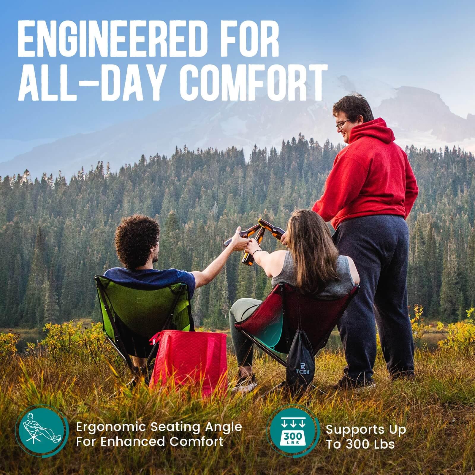 Portable Swivel Folding Chair - Compact & Lightweight Collapsible Camping Chair for Adults, Quick Setup in 8 Seconds, Supports 300 lbs - Perfect for Outdoor Camping, Hiking, Beach, Travel, Picnics & Backpacking Adventures