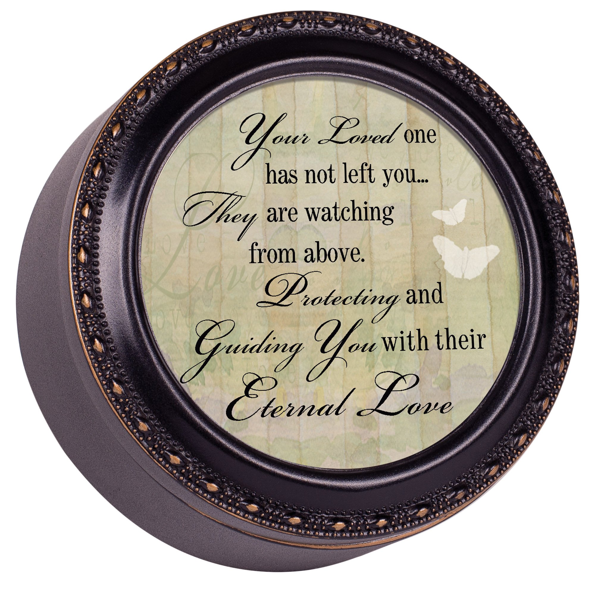 Vintage Cottage Garden Jewelry Box - Distressed Black Round Keepsake Box for Necklaces & Rings - Perfect for Home Decor, Wedding Gifts & Memory Storage