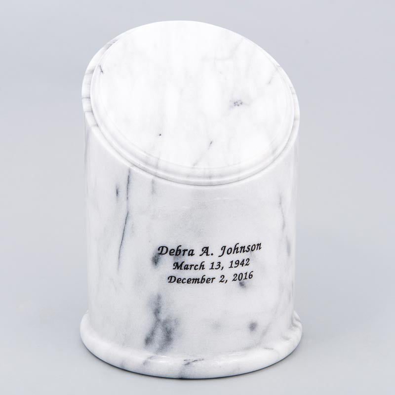 Elegant White Crown Natural Marble Cremation Urn - Premium Memorial Keepsake for Ashes - Perfect for Home Display, Funeral Services & Memorial Ceremonies