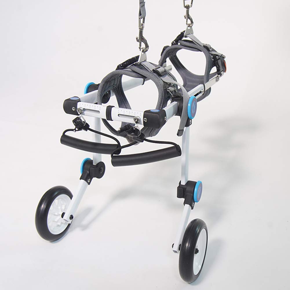 DHHVIC Adjustable 2-Wheel Dog Wheelchair - Lightweight Aluminum Alloy Foldable Pet Stroller for Hind Leg Rehabilitation & Mobility Assistance - Perfect for Disabled Dogs, Senior Pets, and Post-Surgery Recovery (Ideal for Walks, Vet Visits & Home Use)