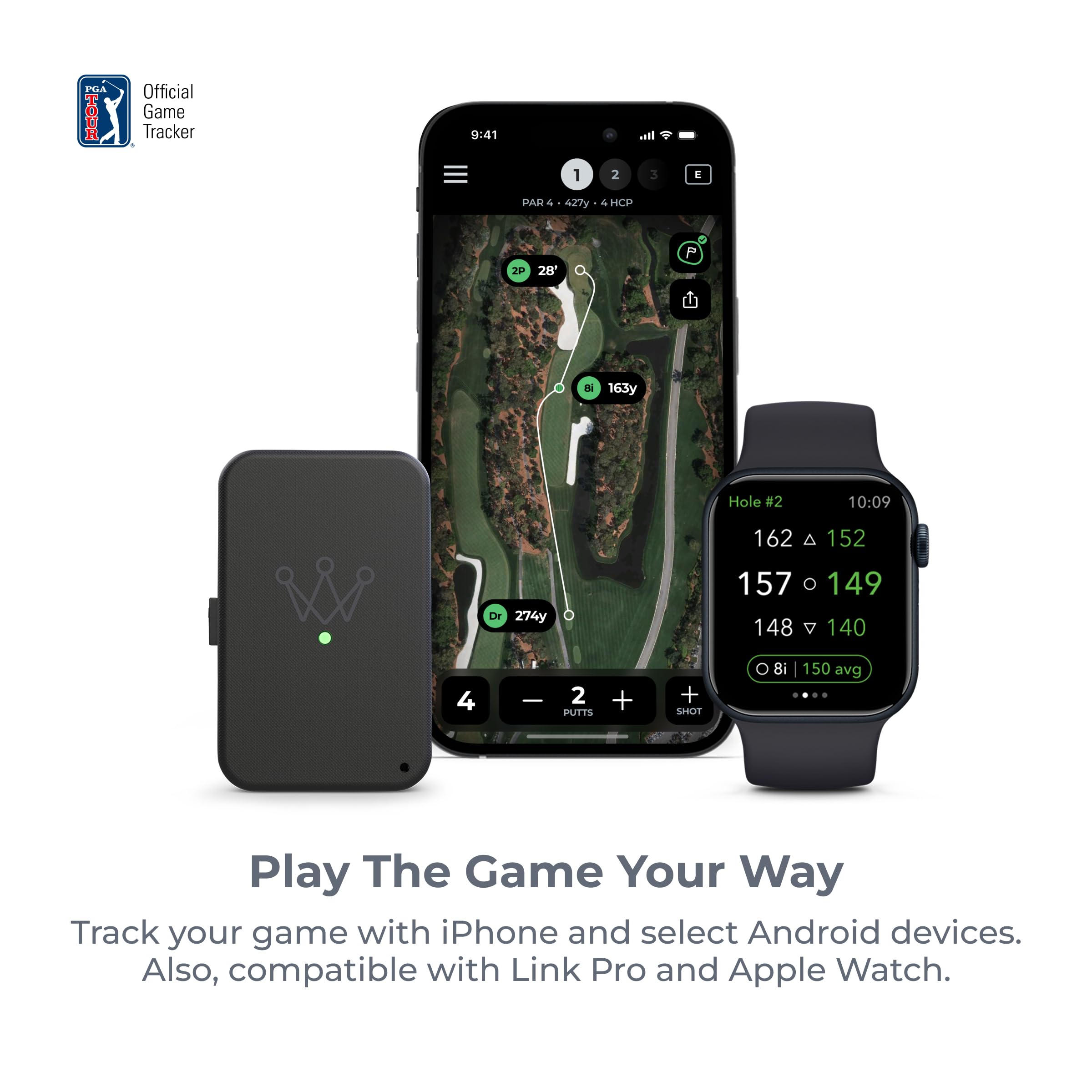 **Arccos Golf Pride MCC & Tour Velvet Smart Grips – #1 Golf Game Tracking System with Automatic Shot Detection, AI GPS Rangefinder, Strokes Gained Analytics & Smart Club Distances – Perfect for Improving Swing Accuracy & Course Performance**