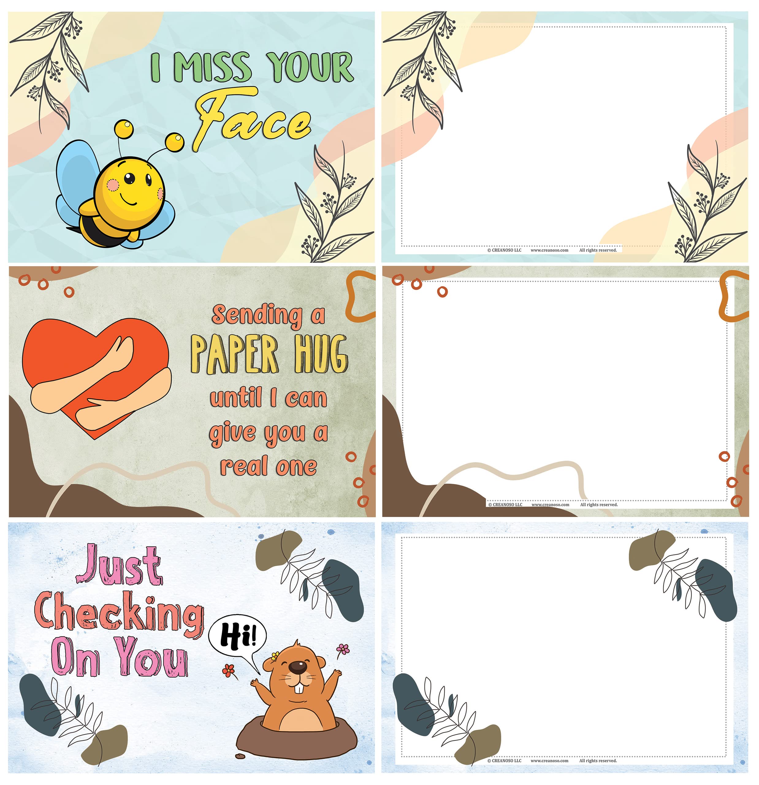 I Miss You Postcards - 60 Unique Greeting Cards for Adults & Professionals | Perfect Gift for Loved Ones