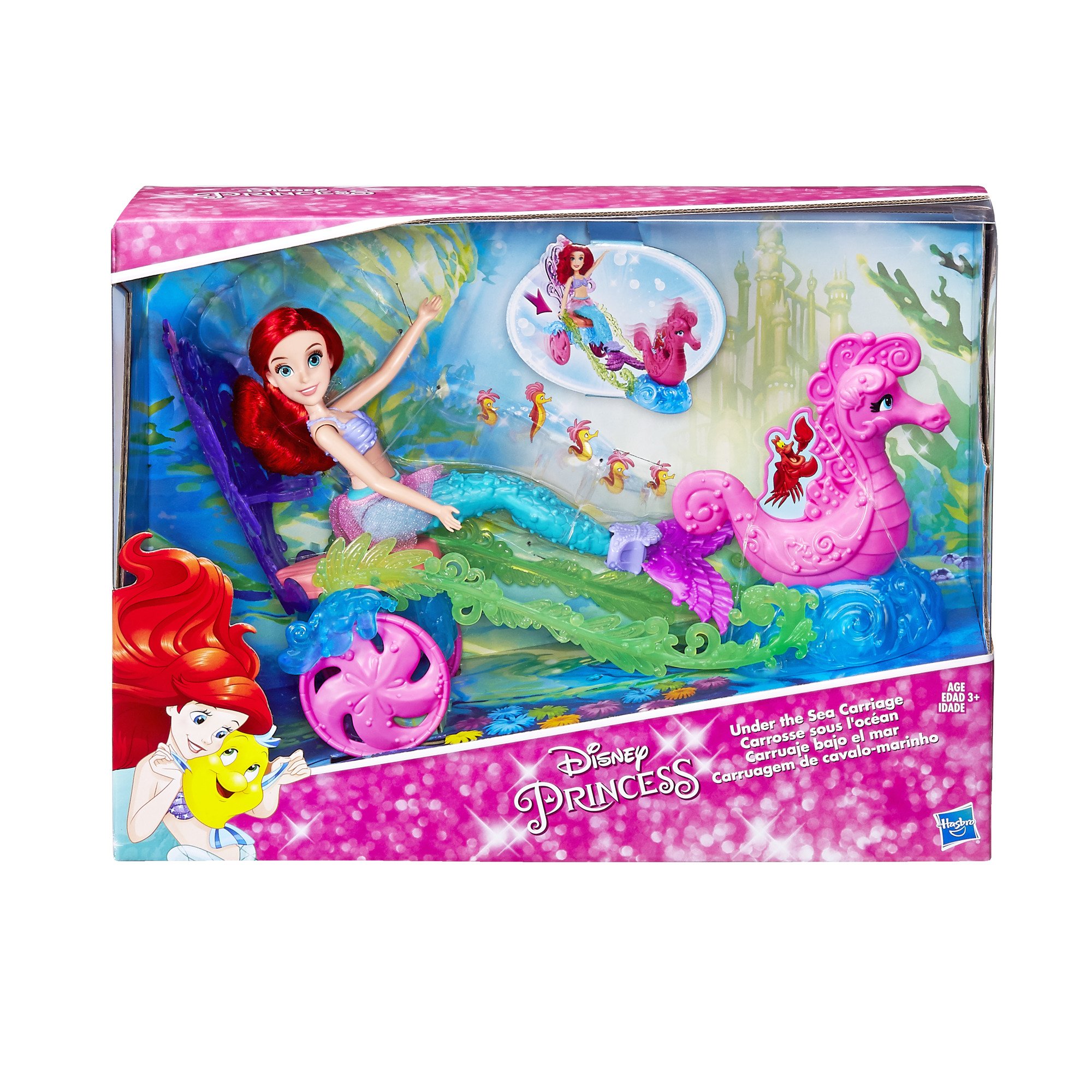 Disney Princess Under The Sea Carriage Fashion Doll - Ariel The Little Mermaid Collectible Toy for Kids, Birthday Gift & Playtime Fun