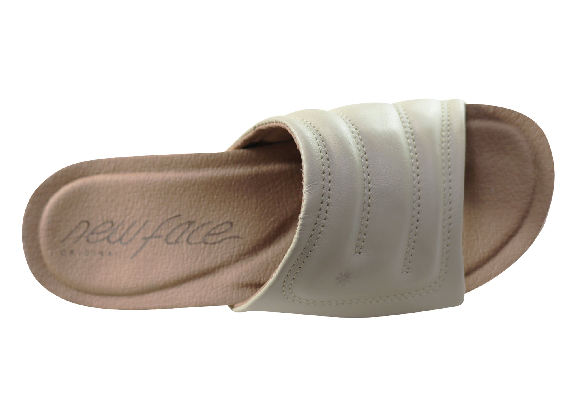 Women's Comfort Leather Slides Sandals - Soft & Breathable Face Fresco Design - Made in Brazil - Perfect for Beach, Pool & Summer Casual Wear