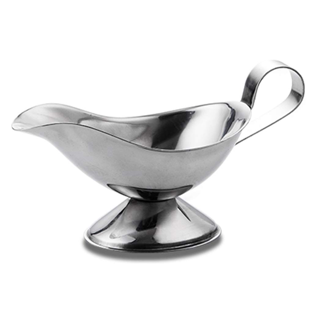 Premium Stainless Steel Gravy Boat with Ergonomic Handle & Drip-Free Spout - Large Sauce Server for Thanksgiving, Holiday Dinners & Elegant Dining (Includes Stand)