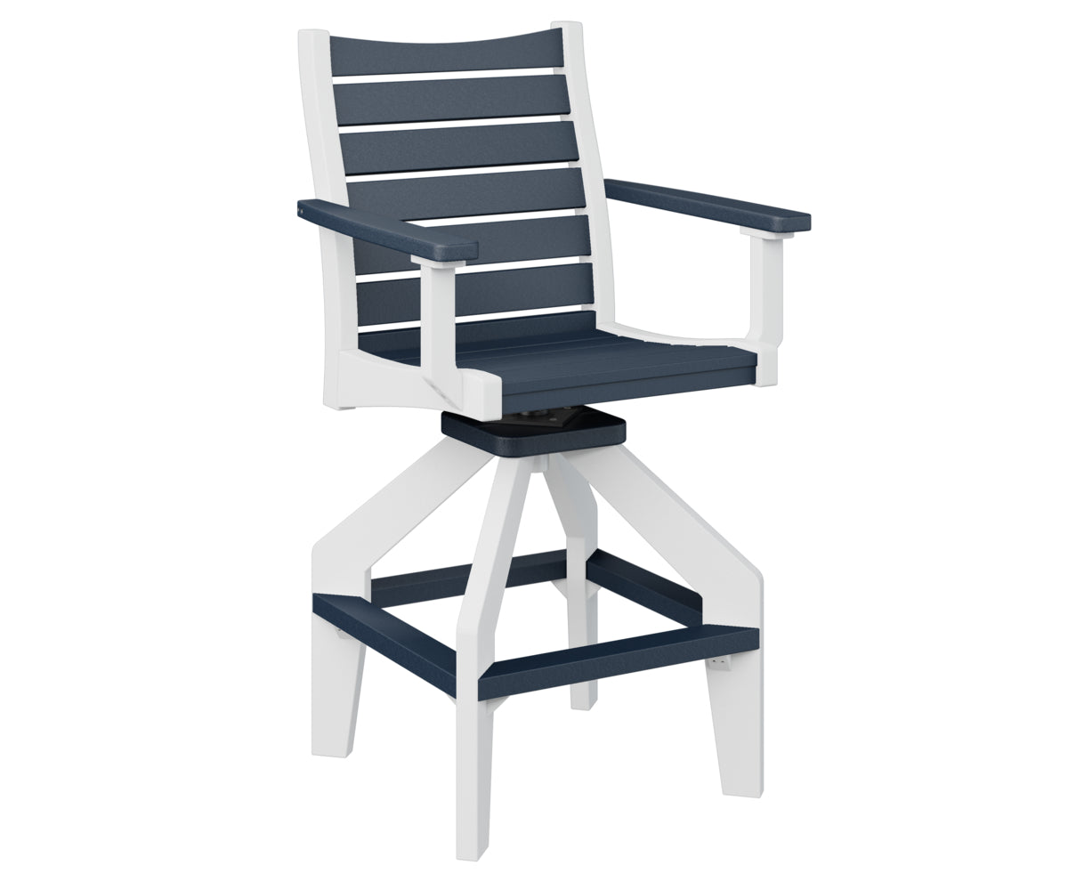 Berlin Gardens Bristol Swivel Bar Chair - Adjustable Height 360° Rotating Stool for Kitchen Island, Home Bar & Counter - Comfortable Modern Pub Seating with Footrest