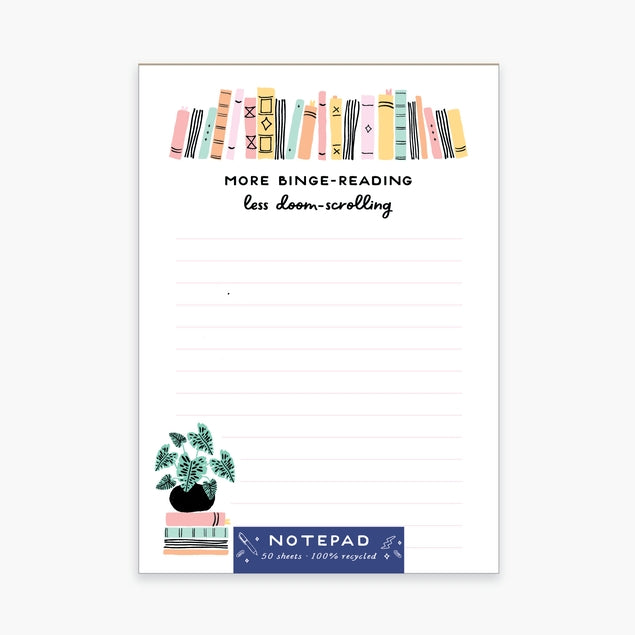 Premium Binge Reading Notepad - Stylish & Durable Notebook for Book Lovers, Writers & Students - Perfect for Journaling, Note-Taking & Reading Lists