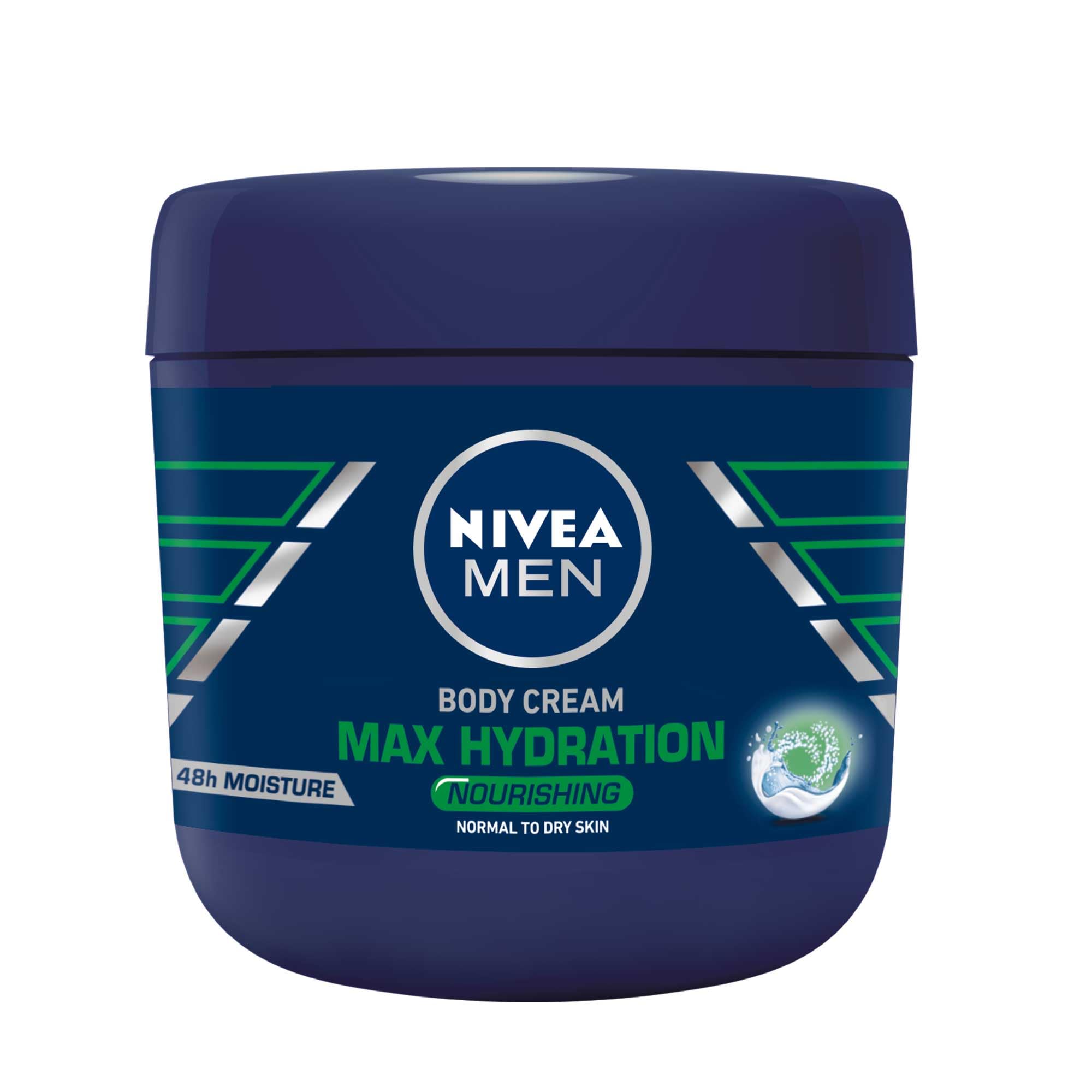 Nivea Men Max Hydration Body Cream 13.5 oz - Deep Moisturizing Lotion for Dry Skin - Post Shave & Daily Body Care for Men