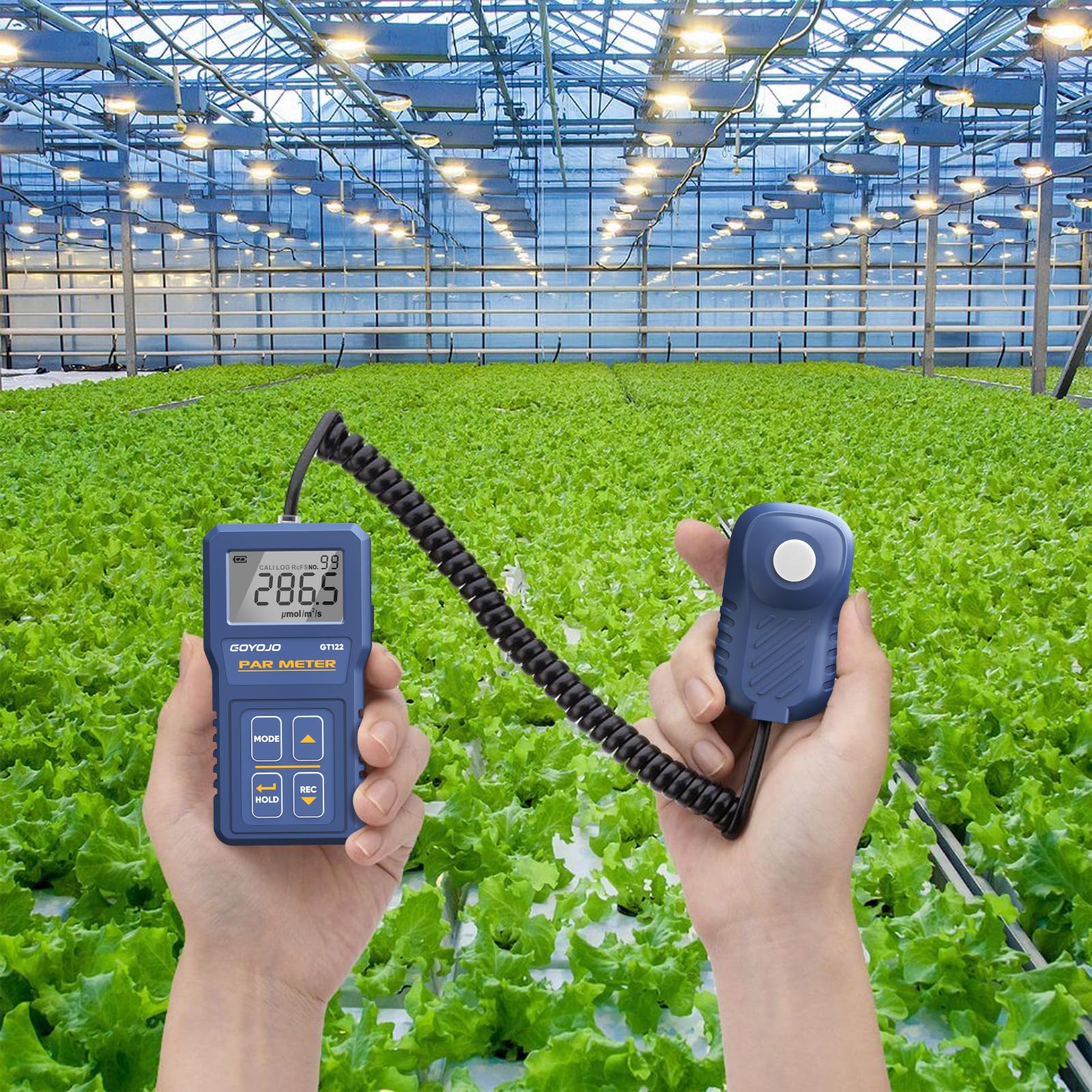High Precision PAR Light Meter for Plants - 400-700nm Quantum PPFD Meter for Hydroponic, Greenhouse & Indoor Grow Lights | Measure LED Light Intensity (Micromoles) to Optimize Plant Growth | Perfect for Indoor Gardening, Greenhouse Monitoring & Hydroponic Systems