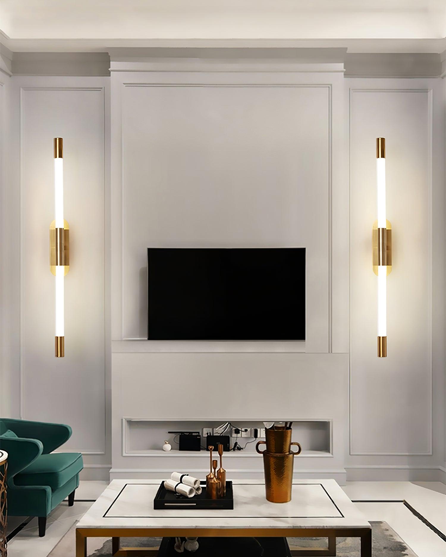 Agnes Sconce Wall Light - Modern Brass Finish Plug-in Fixture for Bedroom, Living Room & Hallway Lighting Decor