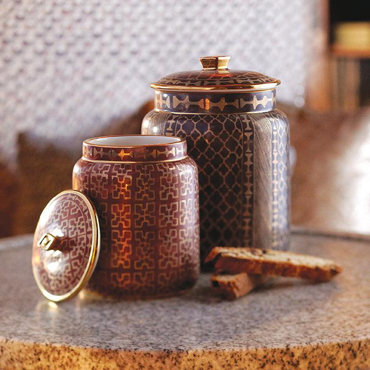 Fortuny Ashanti Medium Canister - Elegant Storage Solution for Kitchen, Bathroom & Office Organization | Perfect for Tea, Coffee, Sugar & Spices