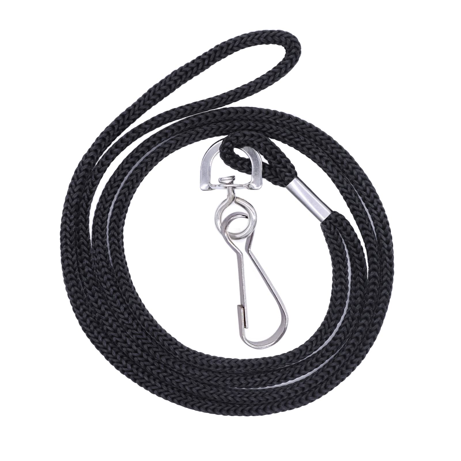 HOSL Black Nylon Lanyards 100 Pack with Swivel Hook for Office ID Cards & Events