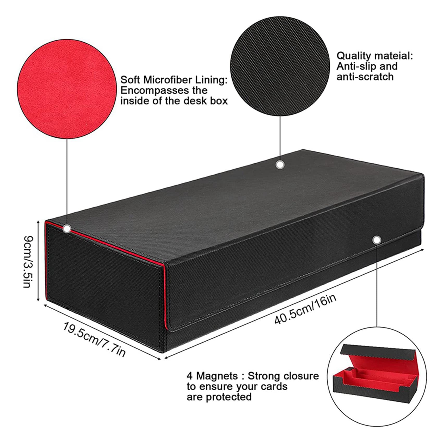 Premium 550+ Capacity Magnetic Deck Box for YuGiOh & Trading Cards - Commander Storage Box with Secure Magnetic Closure - Perfect for Card Game Tournaments & Collectible Storage