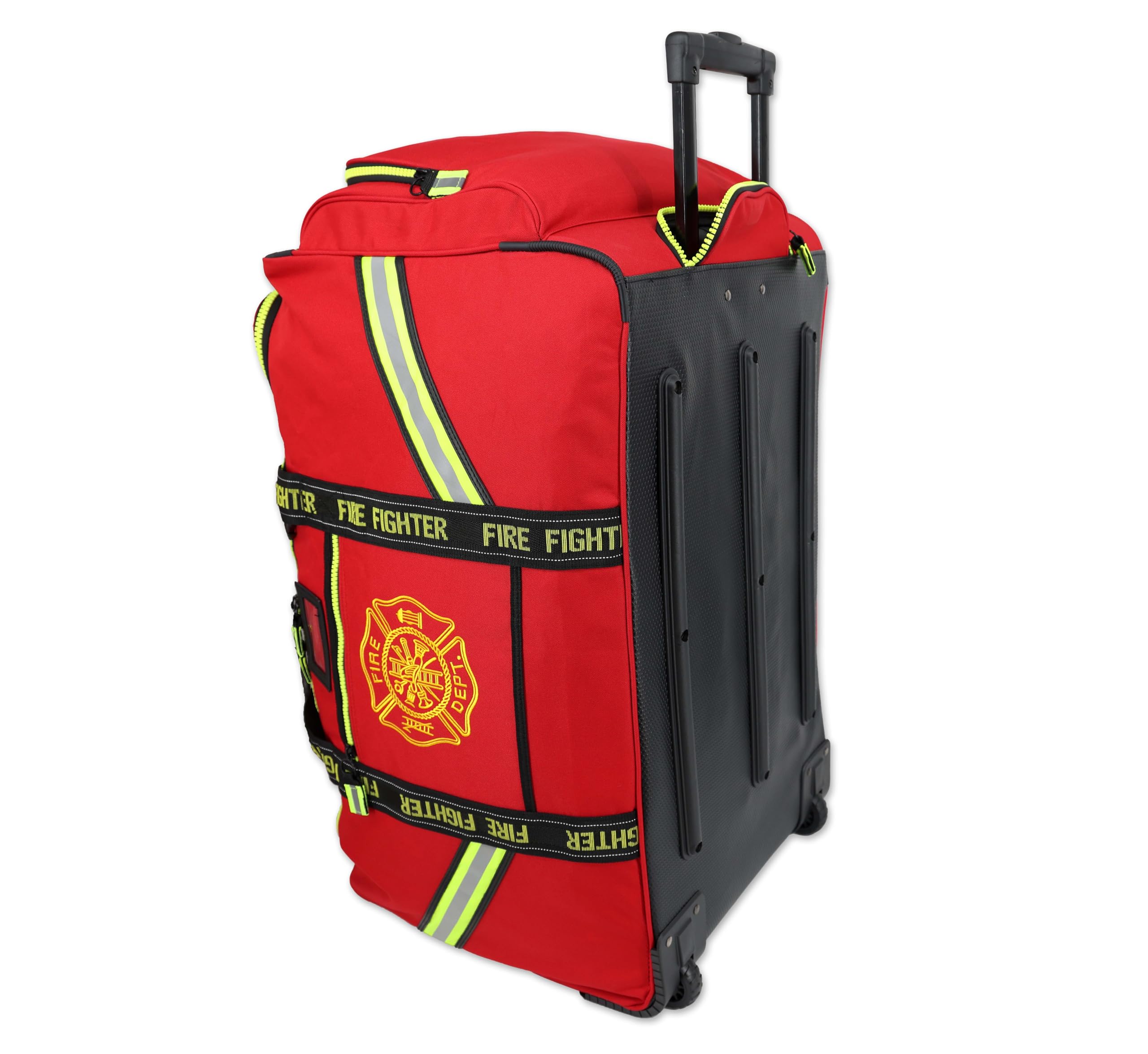 Premium Rolling Firefighter Turnout Gear Bag with Wheels & Retractable Handle - Heavy Duty Molded Firefighter Equipment Storage (3 Color Options) - Ideal for Fire Stations, Emergency Response & Firefighter Training