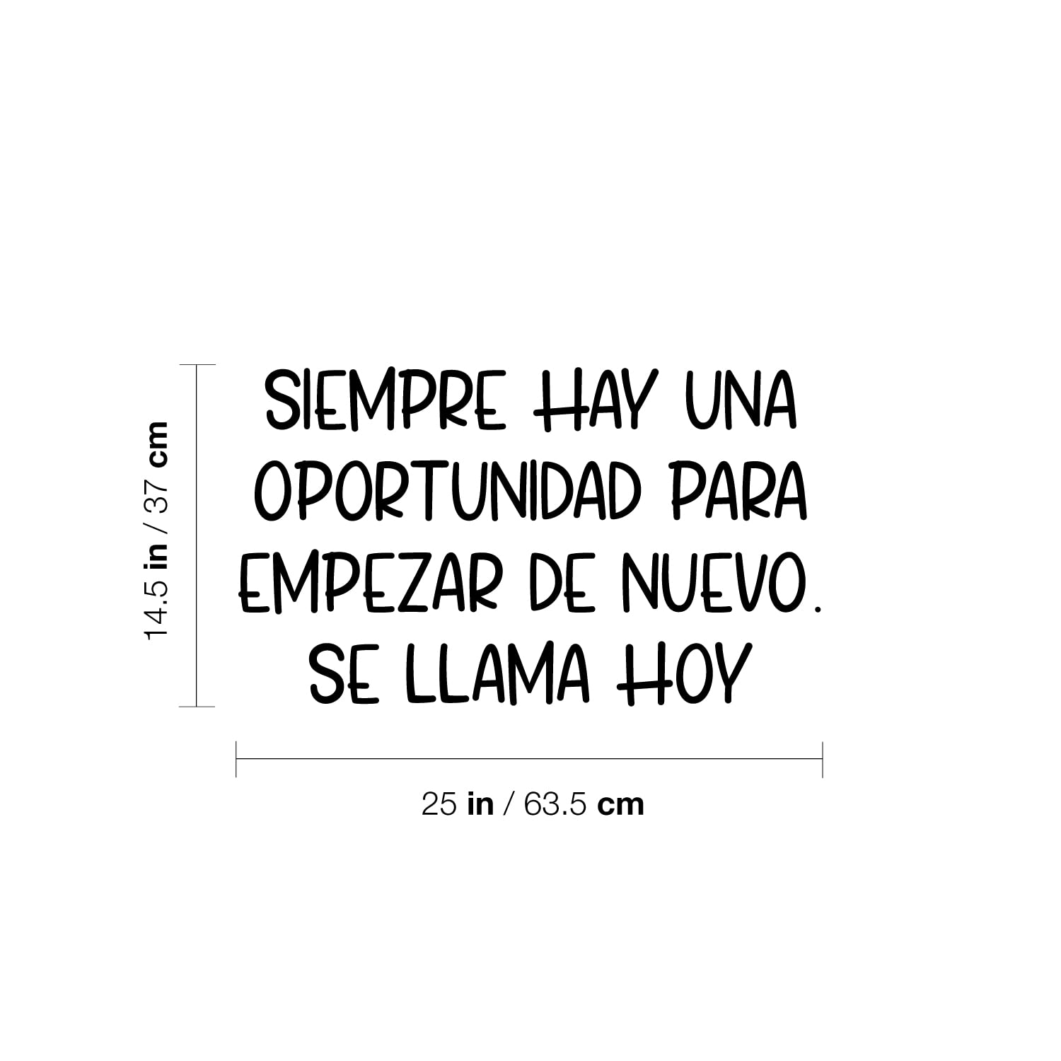 Vinyl Wall Art Decal - 'There's Always an Opportunity to Start Over' Inspirational Spanish Quote Sticker - 14.5