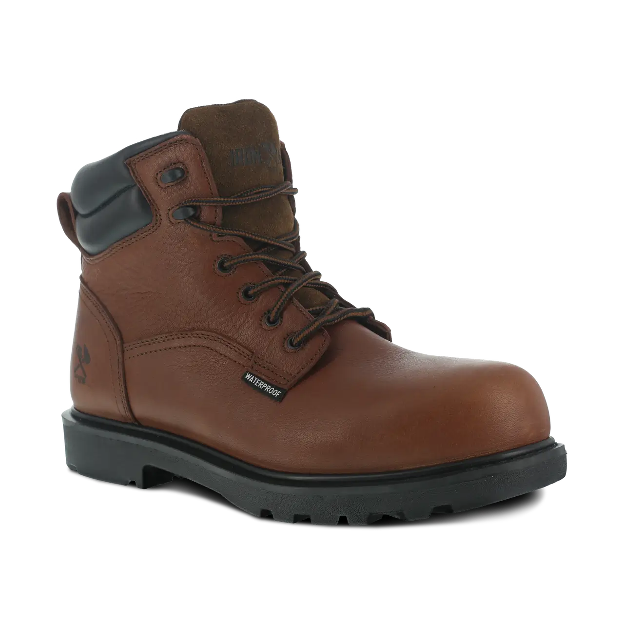 Hauler Composite Toe 6 Inch Waterproof Work Boots for Men - Slip Resistant Safety Shoes with Electrical Hazard Protection - Ideal for Construction, Warehouse & Outdoor Work (Brown)