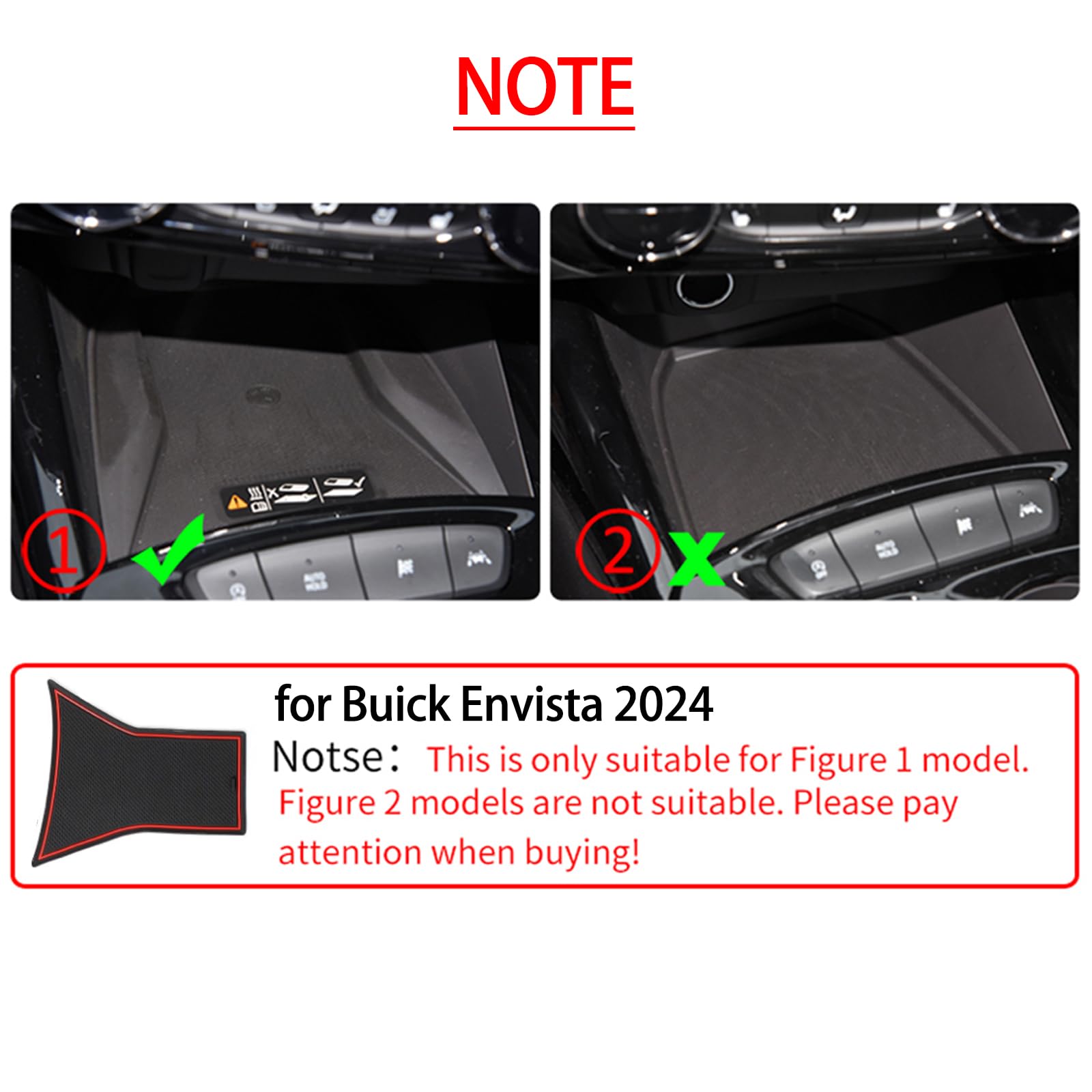SMABEE Custom Fit Cup Holder Inserts & Interior Accessories for Buick Envista 2024 2025 - Premium Black Center Console Liners, Door Slot Mats & Pocket Protectors | Perfect for Car Organization & Spill Protection