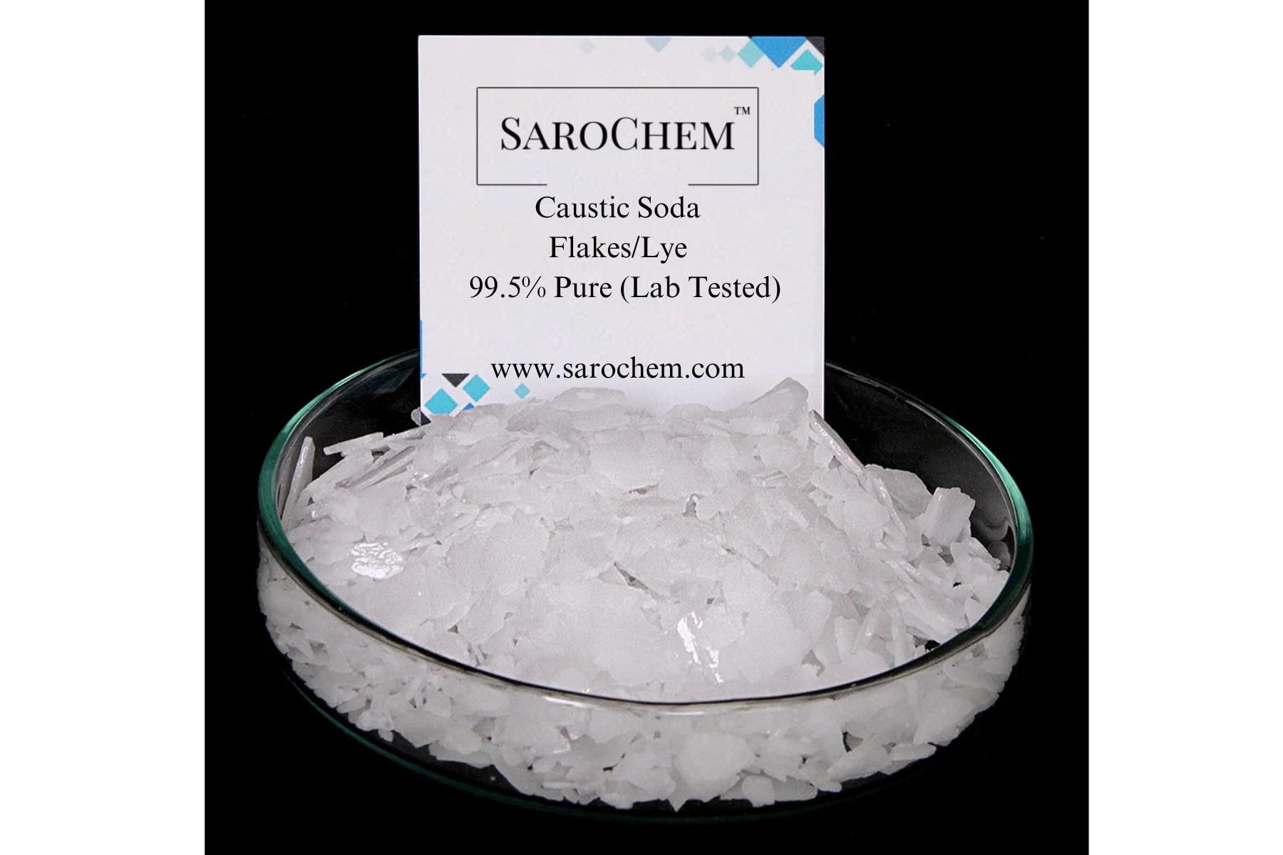 SaroChem™ 99.9% Pure Caustic Soda Flakes & Lye - Lab Tested Drain Cleaner for Pipes, Ovens | Soap Making, Detergent Production, Candle Crafting | Unclogs Drains, Removes Grease - 900g for Home & Industrial Use