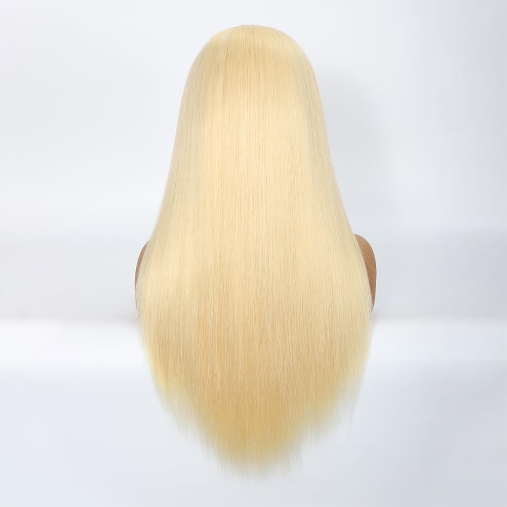 13x6 HD Lace Front Human Hair Wig 613 Blonde 250 Density 20 Inch Straight Pre-Plucked Lace Frontal Wig - Perfect for Cosplay, Daily Wear & Special Occasions