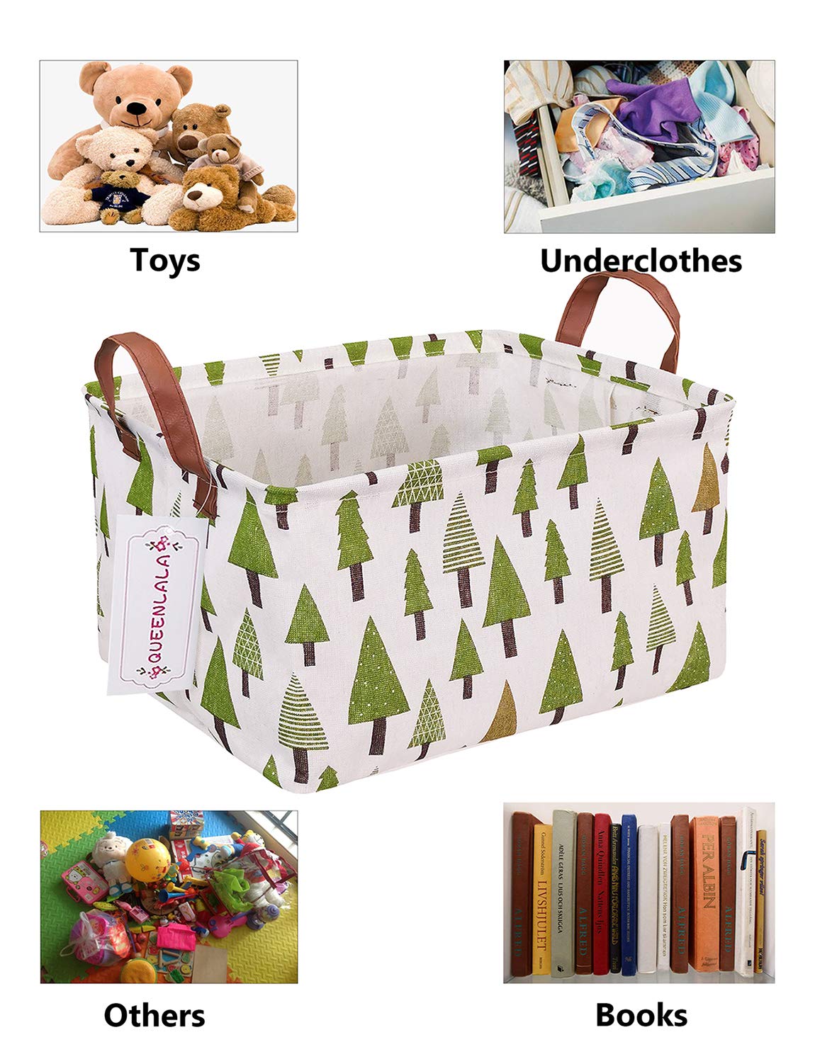 Foldable Laundry Hamper Basket - Storage Organizer for Nursery, Bedroom, Office & Toy Closet (Green)
