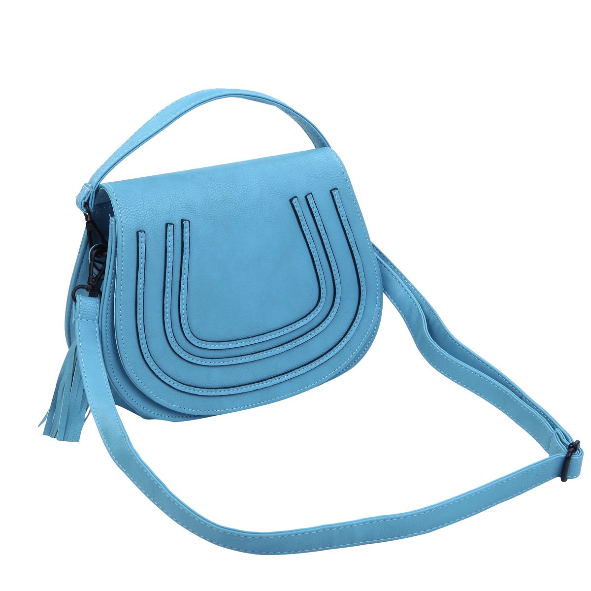 Premium Textured PU Leather Flap Saddle Crossbody Shoulder Bag for Women - Stylish & Durable Handbag for Work, Travel & Everyday Use