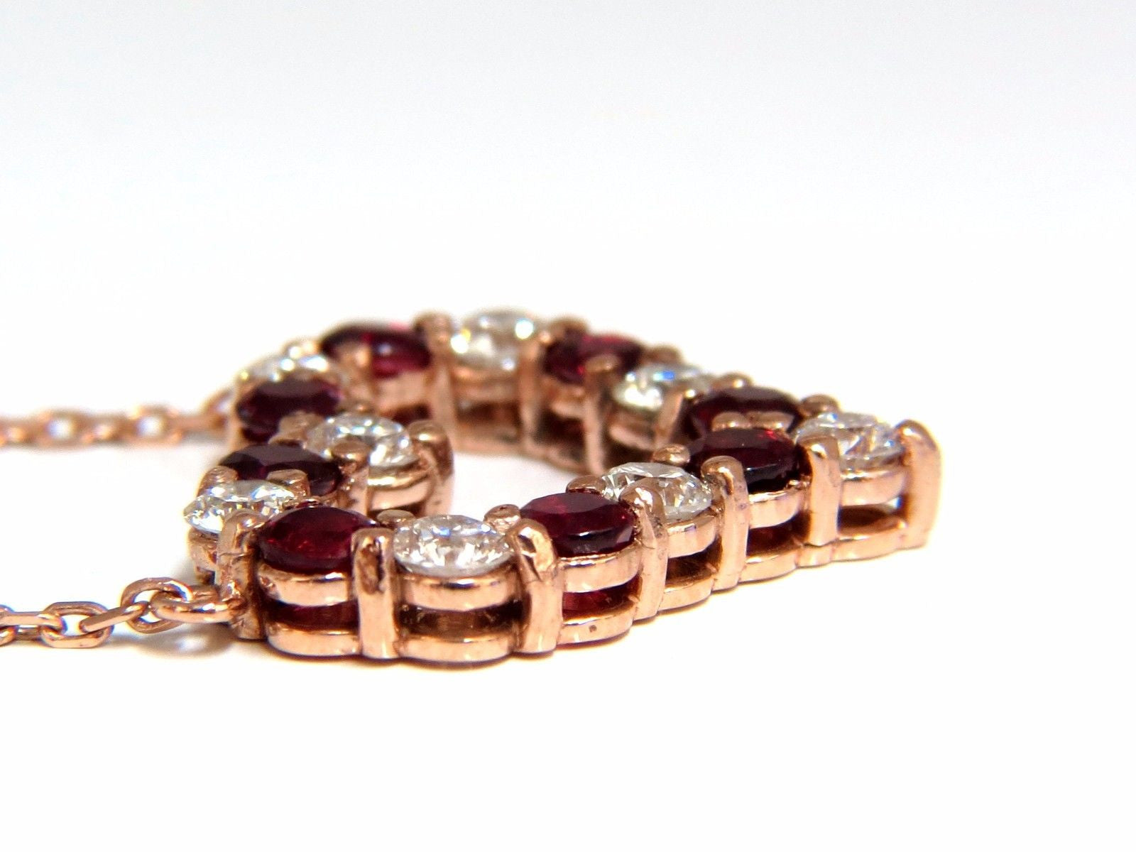 2.58ct Natural Vivid Red Ruby Diamond Heart Necklace in 14K Gold - Perfect for Valentine's Day, Anniversary & Romantic Gifts