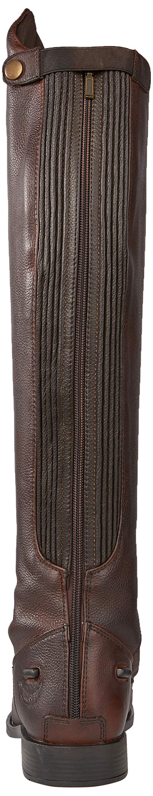 Rhinegold Elite Luxus Brown Leather Riding Boots for Women - Soft Comfortable Equestrian Boots with Elastic Laced Front & Full Length Back Zip - Perfect for Horseback Riding, Casual Wear & Outdoor Activities