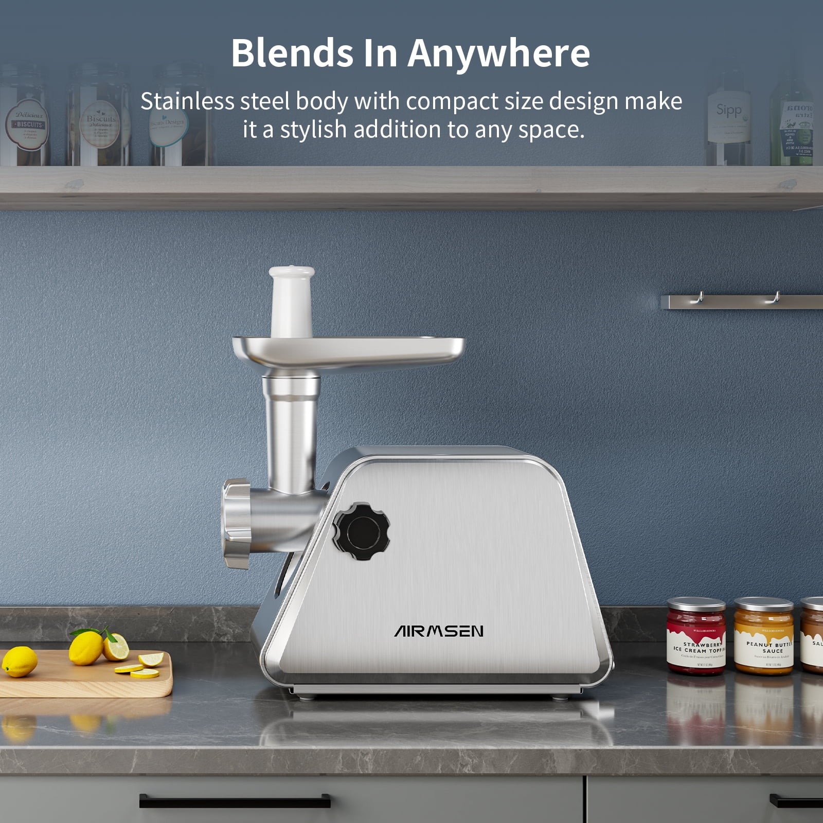 Premium Electric Meat Grinder - 3-in-1 Stainless Steel Mincer with 2 Blades & 3 Plates, Sausage & Kubbe Maker Kit for Home Kitchen & Commercial Use - Perfect for Ground Beef, Sausages, Burgers & Food Prep