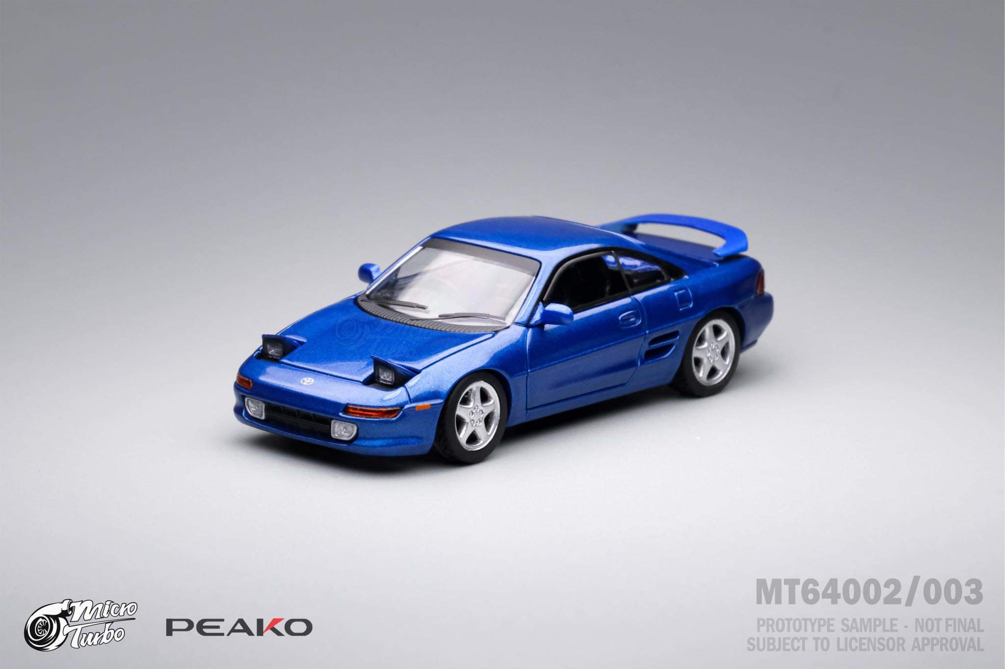 Peako Models 1:64 Scale Toyota MR2 SW20 1996 Diecast Car - Purple Blue Mica Metallic Finish with Pop-Up Headlights | Collectible Miniature Toy for Display, Gift, or Racing Enthusiasts